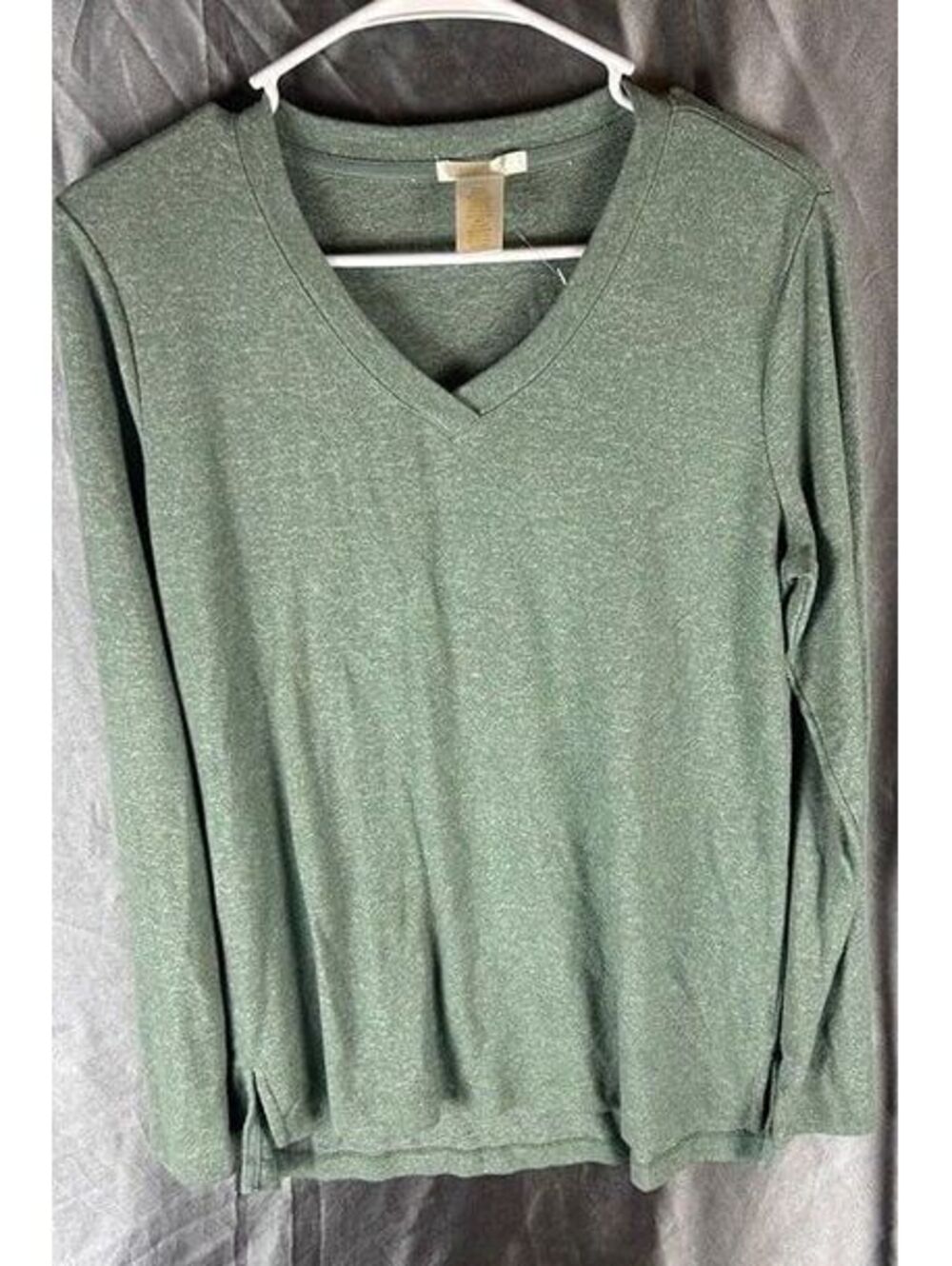 Matty M Women’s Blue Green V-Neck Long Sleeve Shirt Casual Top Size Small